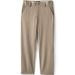 NWOT - Lands End 14H Husky Active Performance Boys Chino Pants - Khaki